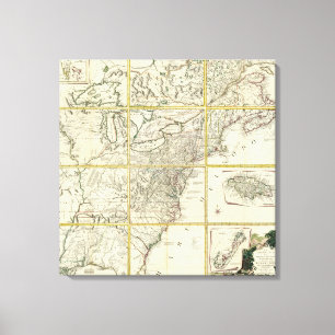 Impressão Em Tela Mapa composto dos Estados Unidos