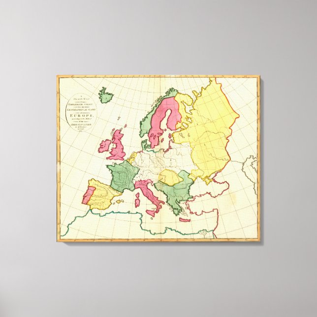 Impressão Em Tela Mapa comum Europa (Frente)