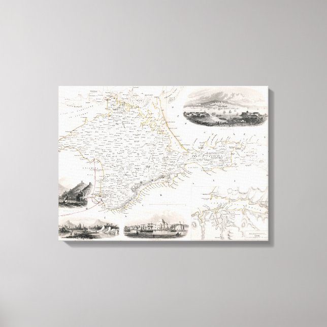 Impressão Em Tela MAPA: CRIMEA, c1855 (Frente)