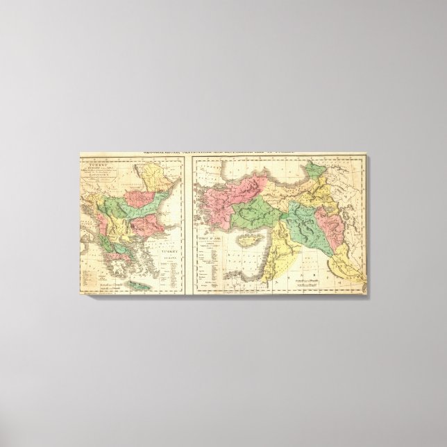 Impressão Em Tela Mapa cronológico da Turquia (Frente)