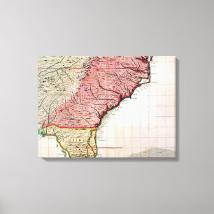 IMPRESSÃO EM TELA MAPA DA AMÉRICA COLONIAL, 1733