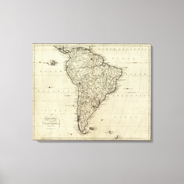 Impressão Em Tela Mapa da América do Sul (Frente)