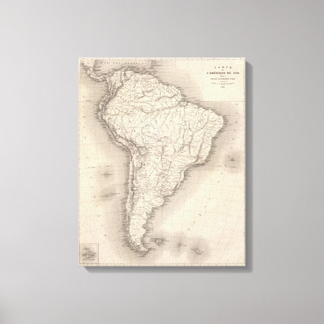 Impressão Em Tela Mapa da América do Sul 2 (Frente)