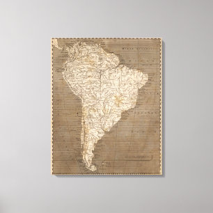 Impressão Em Tela Mapa da América do Sul por Arrowsmith