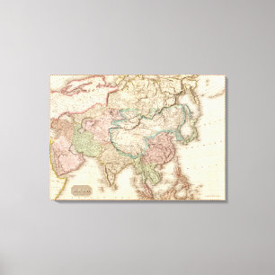 Impressão Em Tela Mapa da ÁsiaPanorâmicaÁsia 2