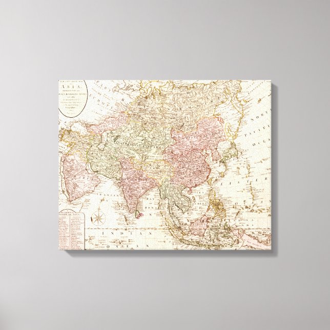 Impressão Em Tela Mapa da ÁsiaPanorâmicaÁsia 3 (Frente)