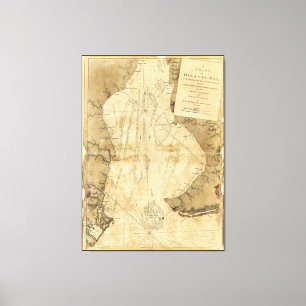 Impressão Em Tela Mapa da baía de Delaware, Delaware (1779)