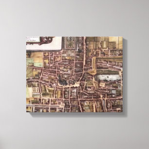 Impressão Em Tela Mapa da cidade de réplica de Haia 1649