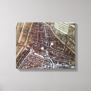 Impressão Em Tela Mapa da cidade de réplica de Roterdão a partir d