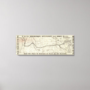 Impressão Em Tela Mapa da estrada de ferro pacífica do norte