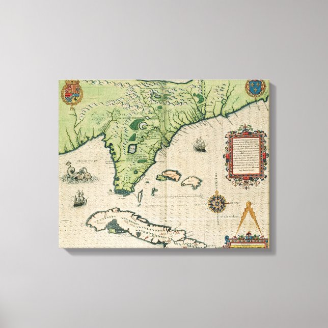 Impressão Em Tela Mapa da Flórida, de 'Brevis Narratio' (Frente)