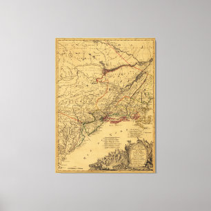 Impressão Em Tela Mapa da guerra de revolucionário americano por J.