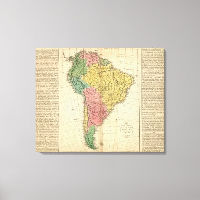 Impressão Em Tela Mapa da História da América do Sul (Frente)