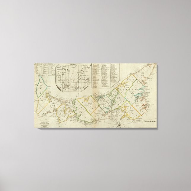 Impressão Em Tela Mapa da Ilha das Ruas John (Frente)