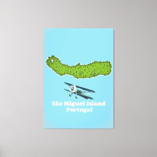 Impressão Em Tela Mapa da Ilha de São Miguel Portugal