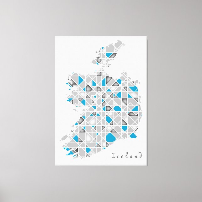 Impressão Em Tela Mapa da Irlanda| Crystal Diamond Style Trabalho de (Frente)