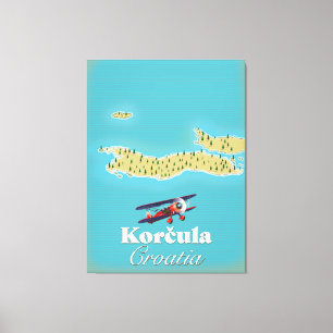 Impressão Em Tela Mapa da Korčula Croácia