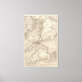 Impressão Em Tela Mapa da Linha de Colônia Antiga de Cabo Verde (188