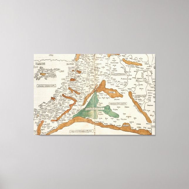 Impressão Em Tela Mapa da Mesopotâmia (1482) (Frente)