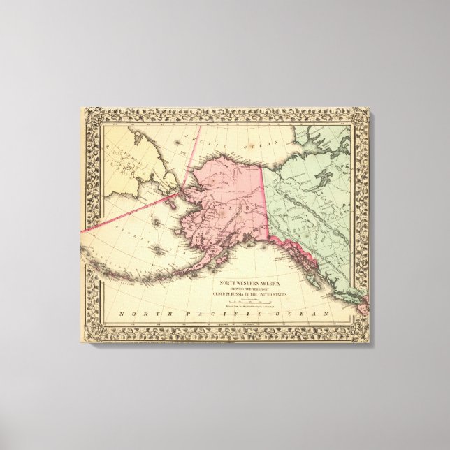 Impressão Em Tela Mapa da Nova América por Mitchell (Frente)