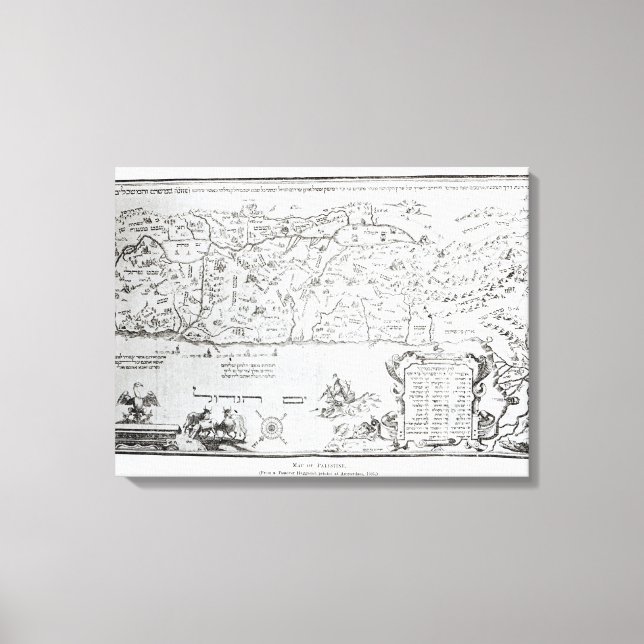 Impressão Em Tela Mapa da Palestina, de uma Passover Haggadah (Frente)