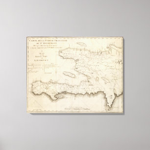 Impressão Em Tela Mapa da parte francesa da rua Domingo