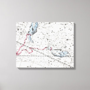 Impressão Em Tela Mapa da placa XXII das constelações