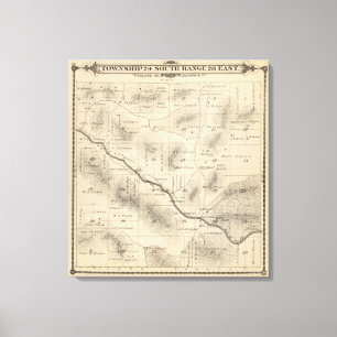 Impressão Em Tela Mapa da seção de T24S R28E Tulare County