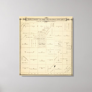 Impressão Em Tela Mapa da Seção do Condado de Tulare T24S R23E