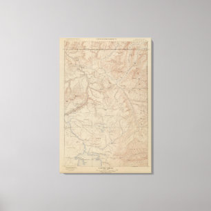 Impressão Em Tela Mapa da topografia, peça nacional de Yellowstone,