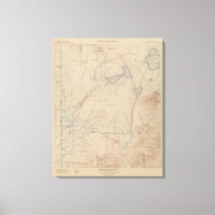 Impressão Em Tela Mapa da topografia, peça nacional de Yellowstone,