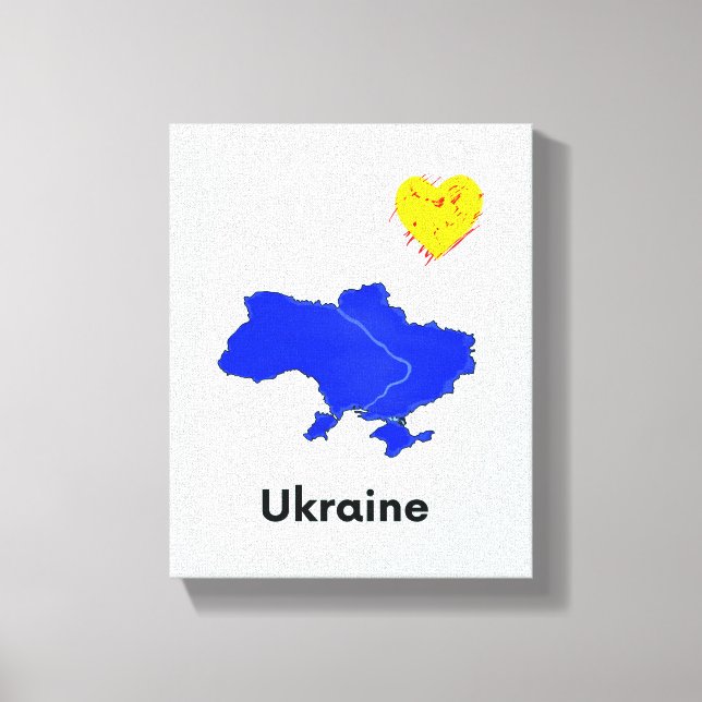 Impressão Em Tela Mapa da Ucrânia (Frente)