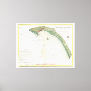 Impressão Em Tela Mapa da Vintage do porto de Crescent City (1859)