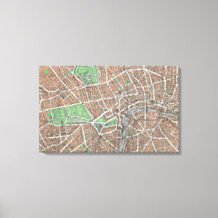 Impressão Em Tela Mapa da Vintage em Londres (1923)