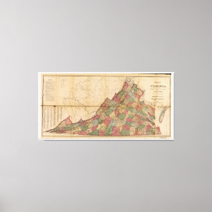 Impressão Em Tela Mapa da Virgínia (1871)