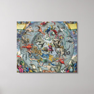 Impressão Em Tela Mapa das constelações do norte