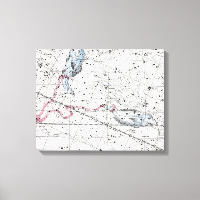 Impressão Em Tela Mapa das constelações Placa XXII (Frente)