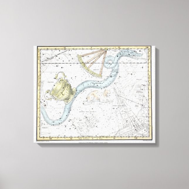 Impressão Em Tela Mapa das Constelações Placa XXVI (Frente)