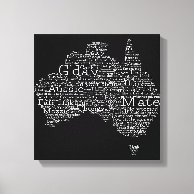 Impressão Em Tela mapa das gírias australianas (Frente)