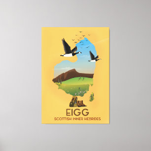 Impressão Em Tela Mapa das Hébridas Internas Escocesas Eigg