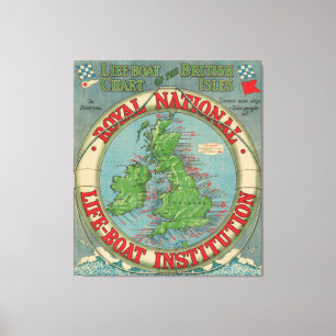 Impressão Em Tela Mapa das ilhas britânicas - carta do barco