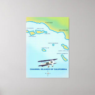 Impressão Em Tela Mapa das Ilhas do Canal da Califórnia