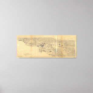 Impressão Em Tela Mapa das Montanhas de Los Angeles e San Gabriel (1