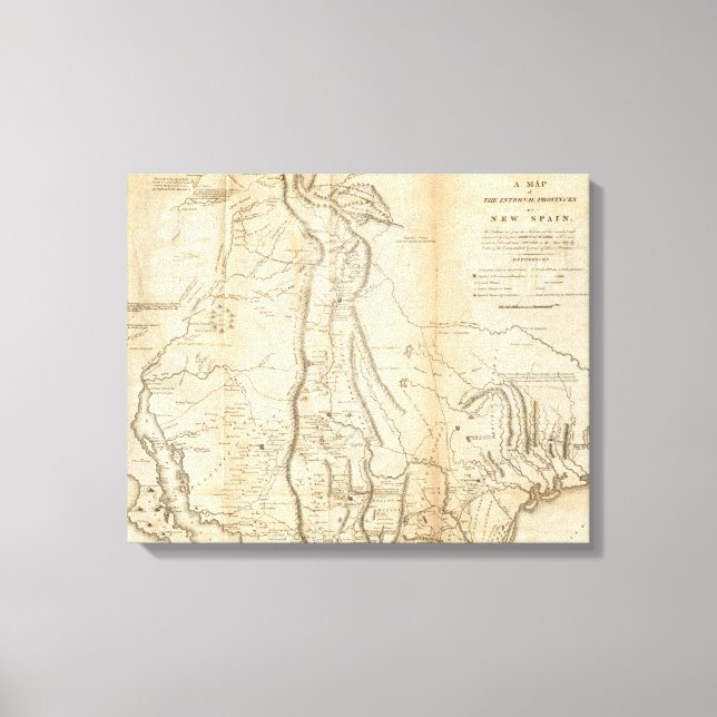 Impressão Em Tela Mapa das províncias internas de nova Espanha (Frente)