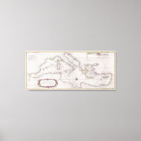 Mapa das Vintagens do Mar Mediterrâneo (1745)