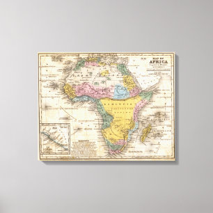 Impressão Em Tela Mapa de África