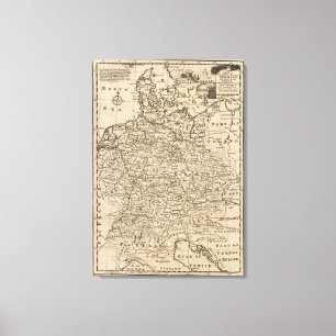 Impressão Em Tela Mapa de Alemanha