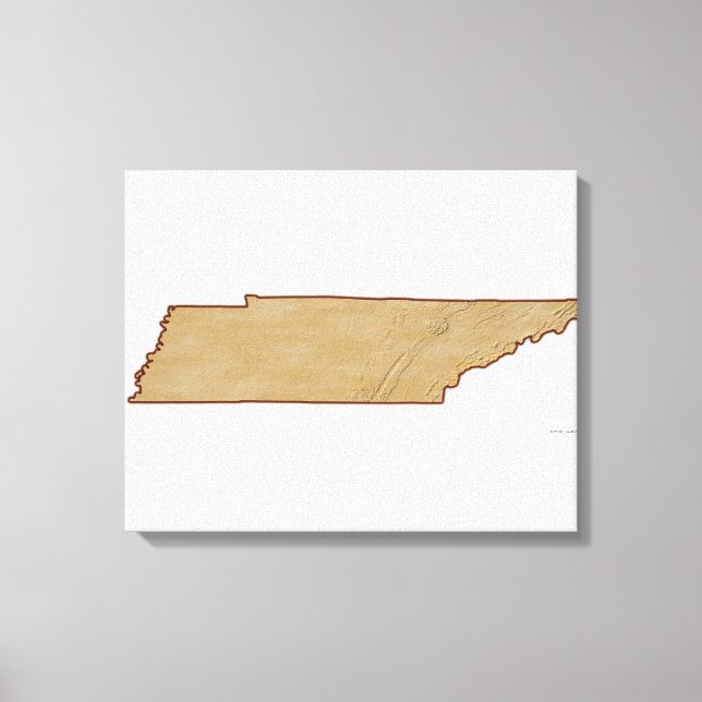 Impressão Em Tela Mapa de alivios do Tennessee (Frente)