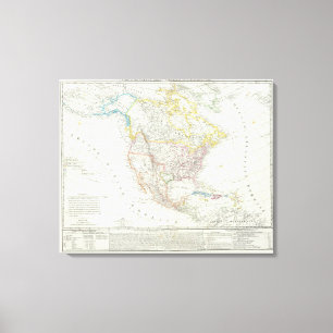 Impressão Em Tela Mapa de America do Norte