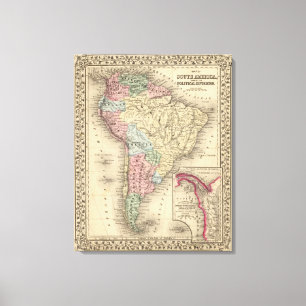 Impressão Em Tela Mapa de Ámérica do Sul por Mitchell